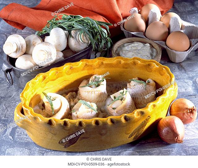 Whiting fillets with a mustard sauce - Dietetic menu