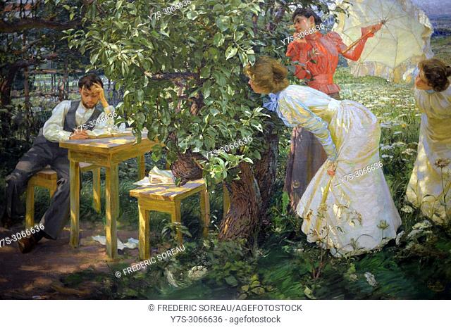 The book lover, 1897, oil, canvas, painting by Frantisek Kupka (1871-1957) aka Frank Kupka or François Kupka, Czech painter and graphic artist