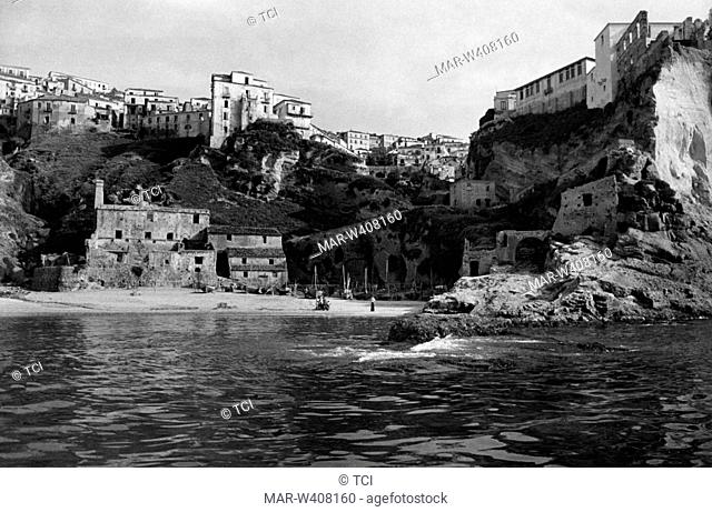 Europe, Italy, Calabria, pizzo, view from the sea, 1940-50
