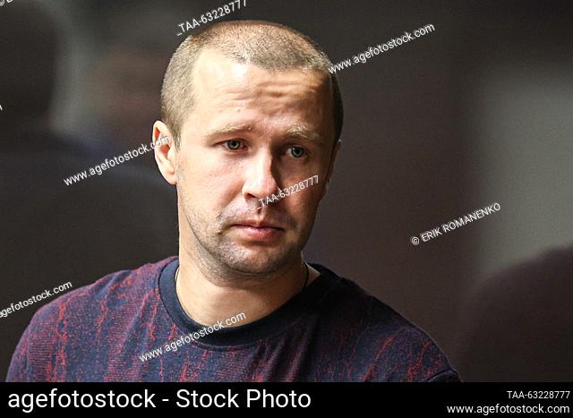RUSSIA, ROSTOV-ON-DON - OCTOBER 10, 2023: Defendant Alexander Timoshenko attends a Southern Military District Court hearing into the 2018 assassination of...