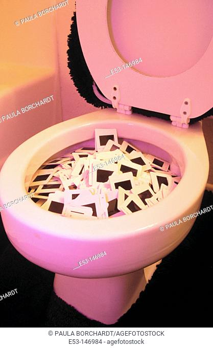 35mm slides tossed in the toilet