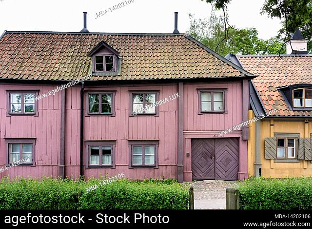Sweden, Stockholm, Södermalm, Ã…söberget, Mäster Mikaels Gata, wooden house settlement, historical landmark