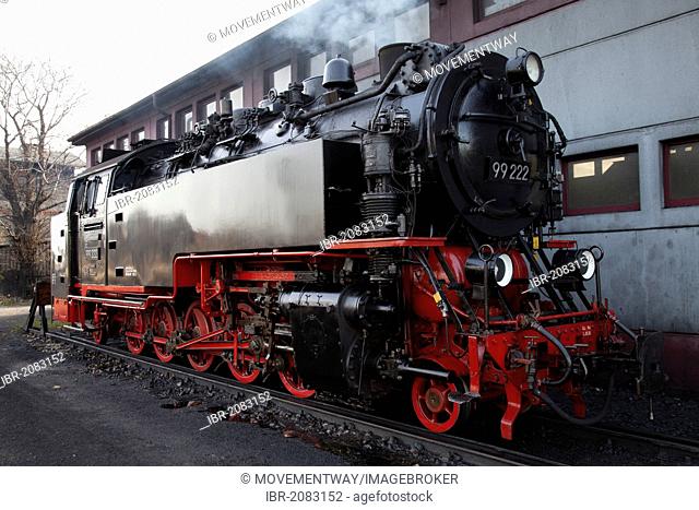 Steam train at the station, Harz Narrow Gauge Railways, HSB, Wernigerode, Harz mountains, Saxony-Anhalt, Germany, Europe