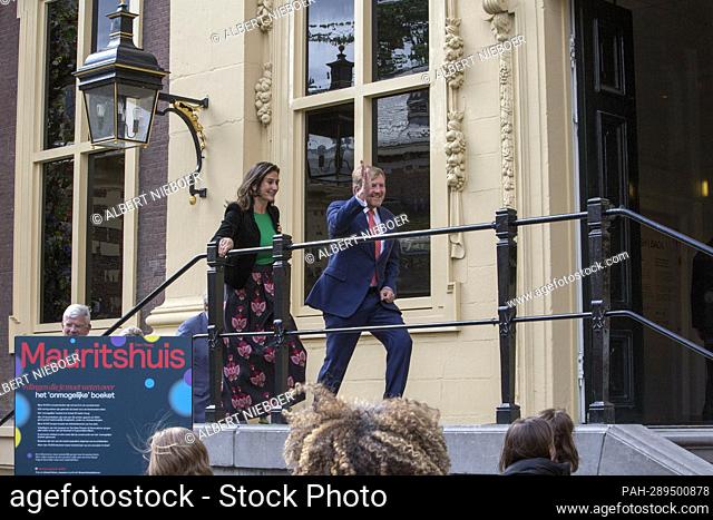 King Willem-Alexander of The Netherlands at the Mauritshuis in The Hague, on June 01, 2022, to open the exhibition FLASH | BACK