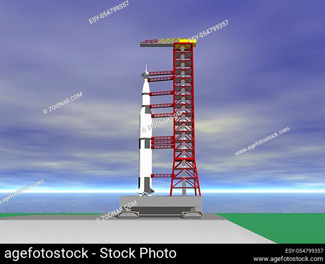 Saturn V Rakete auf der Startrampe
