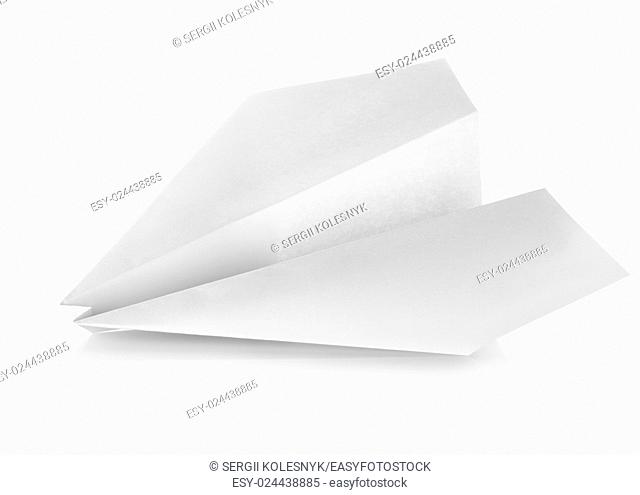 Paper plane isolated on a white background