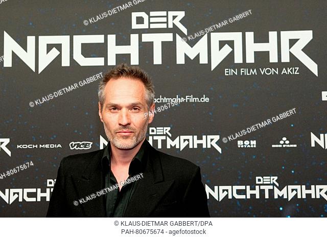 Director Akiz arrives for the premiere of the film 'Der Nachtmahr' (The nightmare) in Berlin,  Germany, 24 May 2016. The film is to hit German cinemas on 26 May