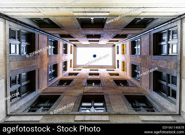 Looking Up Skylight Windows Perspective Illusion No Floor Sky White Fade Heaven Corridor Artistic Concept