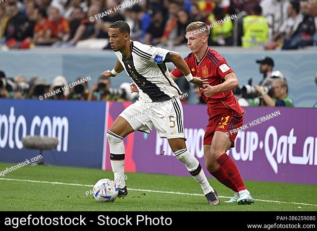 Thilo KEHRER (GER), action, duels versus OLMO Dani (ESP). Spain (ESP) - Germany (GER) 1-1, Group stage Group E, 2nd matchday, on 11/27/2022