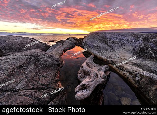 Sunset views from Macaulay Point Park in Esquimalt - Victoria, Vancouver Island, British Columbia, Canada