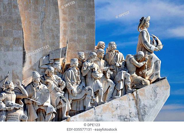 Close up of the carving on the famous Padrao dos Descobrimentos