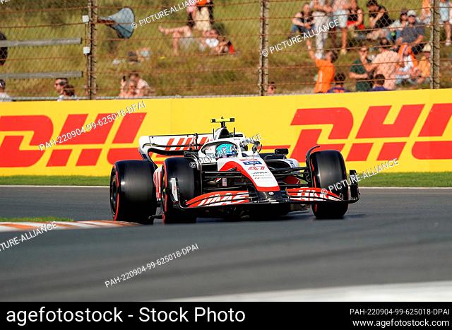 02 September 2022, Netherlands, Zandvoort: Motorsport: Formula 1 World Championship, Dutch Grand Prix, Free Practice. Mick Schumacher from Germany of Team Haas...