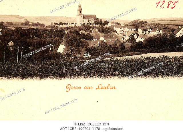 Leuben (Leuben-Schleinitz), 1899, Landkreis Meißen, Leuben, Gesamtansicht, Germany