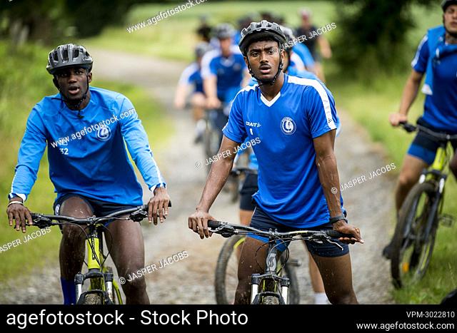 Chinonso Emeka pictured in action during a teambuilding camp of Belgian first division team KAA Gent in Jupille, Tuesday 29 June 2021