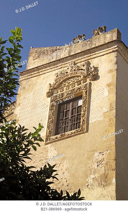 Detail of a tower at the Castle of Ribera at Bornos. Cádiz. Spain