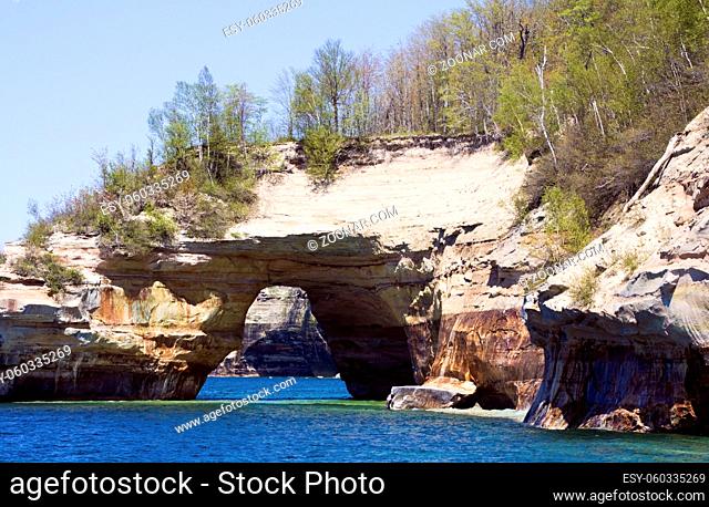 Arch in Pictured Rocks National Lakeshore. Michigan, USA