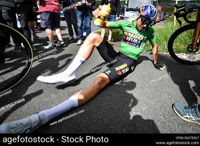Belgian Wout Van Aert of Team Jumbo-Visma pictured after the third stage of the Criterium du Dauphine cycling race, 169km between Saint-Paulien and...