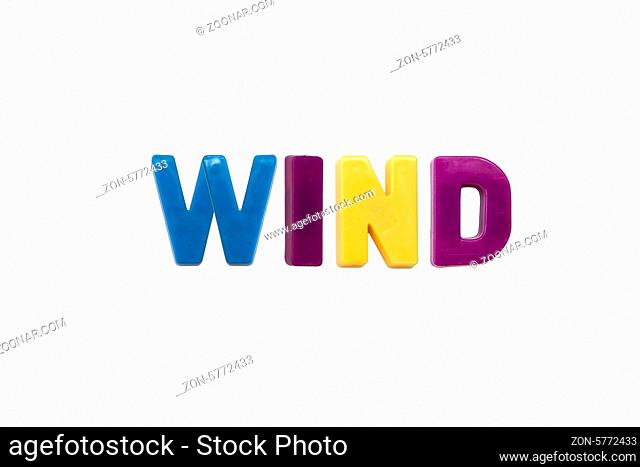 Letter magnets WIND isolated on white