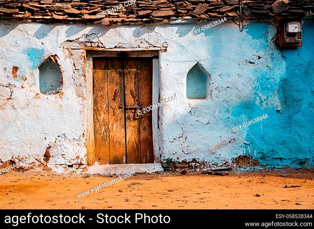 Old traditional house exterior in India