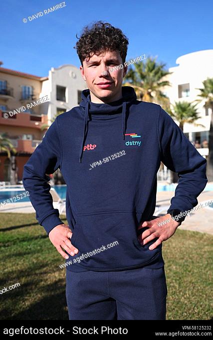 Belgian Arnaud De Lie of Lotto Dstny pictured during the media day of Lotto Dstny cycling team in Denia, AB Spain, Friday 13 January 2023
