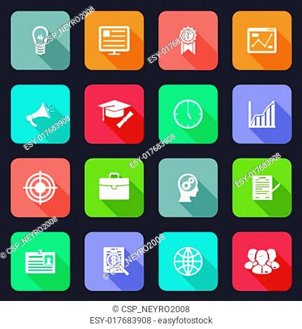 Collection of internet education icons