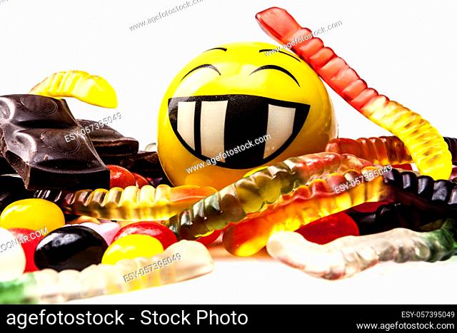 Sweets isolated on white background with shadow