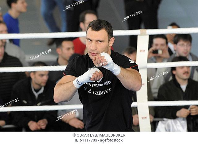Press conference for the two opponents in the WBC Heavyweight championship bout on 21.3.09, Vitali Klitschko and Juan Carlo Gomez, Mercedes Center