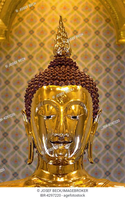 Wat Traimit Temple, Golden Buddha head, Phra Maha Suwan Patimakon Phuttha, Trimitr, Bangkok, Thailand