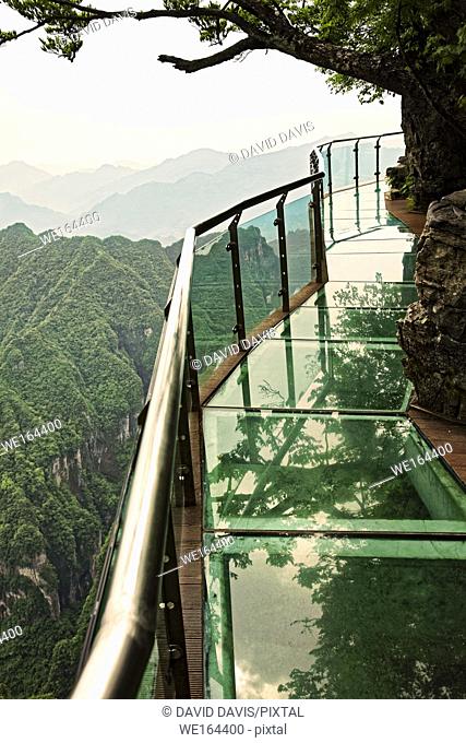 Glass Walkway on top of Tianmen Mountain, Tianmen Mountain National Forest Park, Hunan Province, China