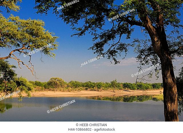 Lagoon, Kwando River, Bwabwata, National Park, Susuwe Island Lodge, Caprivi, Namibia, Africa, Travel, Nature