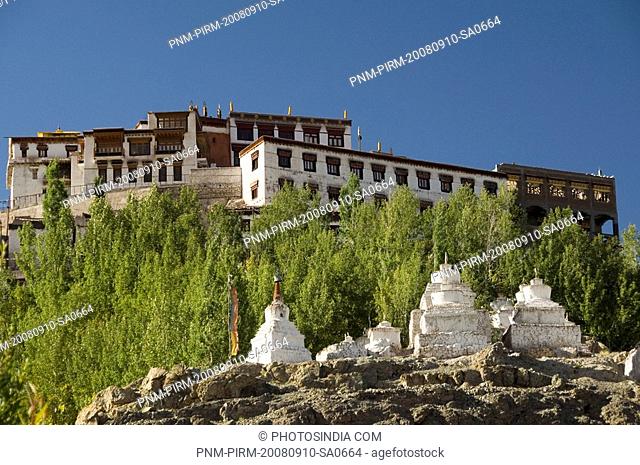 Monastery on a hill, Matho Monastery, Ladakh, Jammu and Kashmir, India