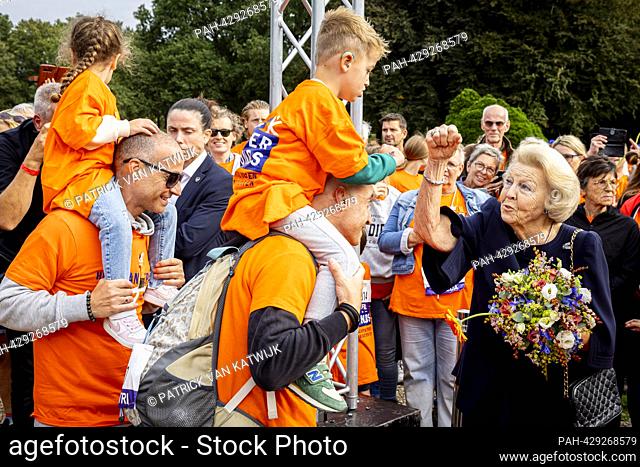 BAARN, NETHERLANDS - OCTOBER 7: Princess Beatrix attends the fundraiser event Oranjepad at Palace Soestdijk on October 7, 2023 in Baarn, Netherlands