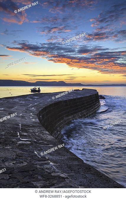 The Cobb at Lyme Regis on the south coast of Dorset, captured at sunrise in September