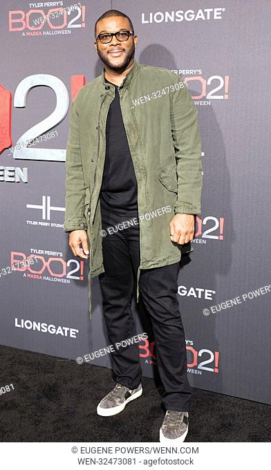 Lionsgate Los Angeles premiere of 'Tyler Perry’s Boo 2 A Madea Halloween' at Live Regal Cinemas - Arrivals Featuring: Tyler Perry Where: Los Angeles, California