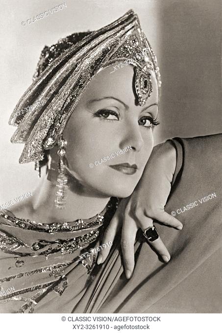 Greta Garbo, 1905-1990. Swedish born actress who later took American citizenship. This photograph shows her in costume for the 1931 Metro-Goldwyn-Mayer...