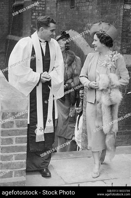 Queen with person who officiated at wdg. of her niece. June 08, 1940