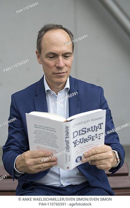 Christoph KEESE, Germany, journalist, publicist, with his book ""Disrupt Yourself"" Penguin Verlag, 11.10.2018 Frankfurt Book Fair 2018 from 10