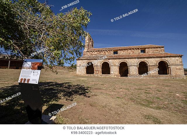ermita románica de Santa Maria de Tiermes, siglo XII, Yacimiento arqueológico de Tiermes, Soria, comunidad autónoma de Castilla y León, Spain, Europe
