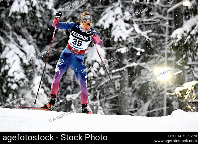 Rosie Brennan (USA) in the women's 10 km free at the World Cup in cross-country skiing at Östersund's ski stadium in Ostersund, Sweden on december 10, 2023