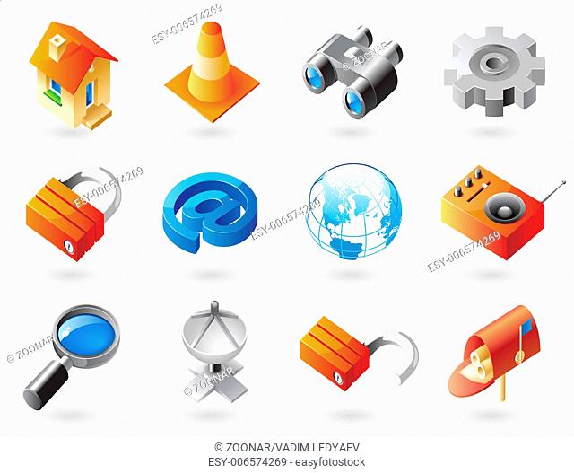 Isometric-style icons for website