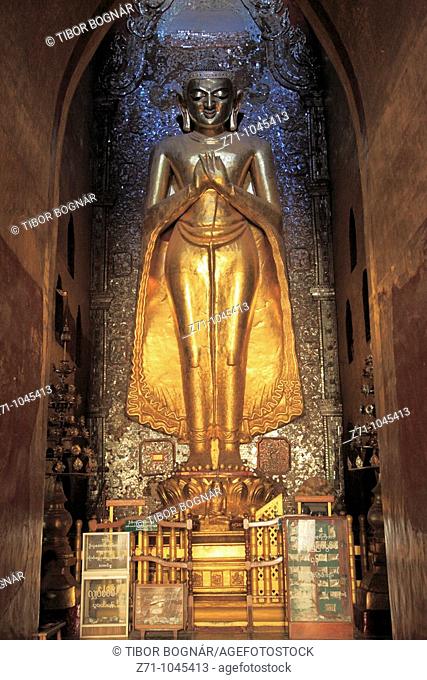 Myanmar, Burma, Bagan, Ananda Temple, north facing Buddha image