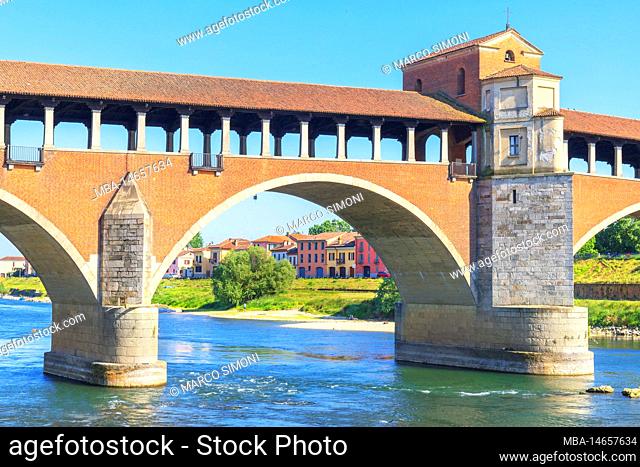 Ponte Coperto (Covered bridge), Pavia, Lombardy, Italy