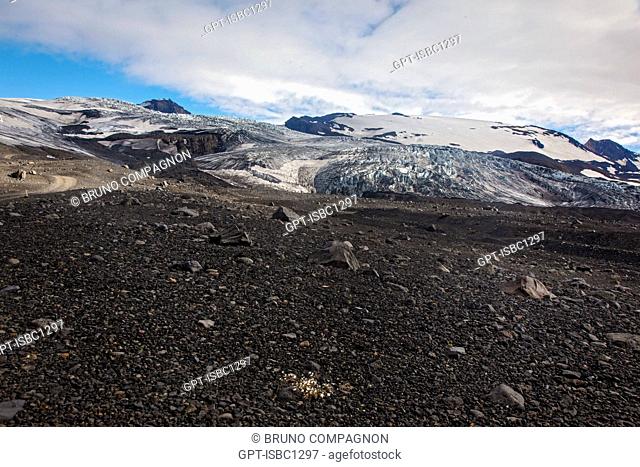 THE KVERKFJOLL MOUNTAIN, VOLCANIC DESERT AND LAVA FIELD, SITUATED ON THE NORTHERN EDGE OF THE VATNAJOKULL GLACIER, HIGHLANDS OF ICELAND, NORDURLAND EYSTRA