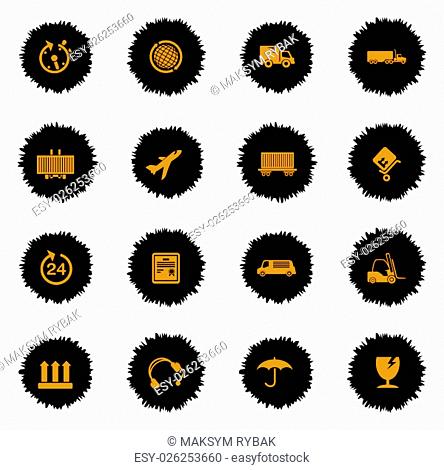 Cargo shipping icons set for web sites and user interface
