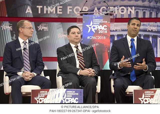 The three Republican appointees to the Federal Communications Commission (FCC) from left to right: Brendan Carr, member, Federal Communications Commission...