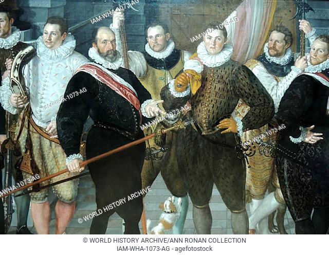 detail - The Company of Captain Dirck Jacobsz Rosecrans and Lieutenant Pauw by Cornells Ketel (1548-1616) oil on canvas, 1588