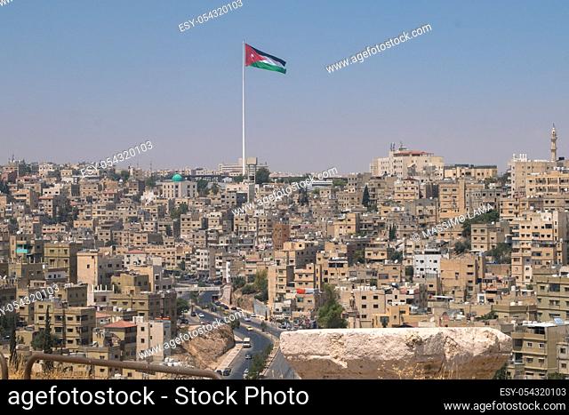 Panorama of Amman from citadel , Jordan