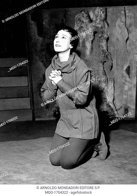 Lilla Brignone in The Lark. Italian actress Lilla Brignone, born Adelaide Brignone, is kneeled in a moment of the radio drama The Lark by French dramatist Jean...