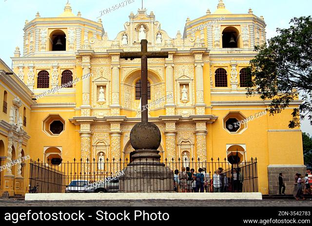 Yellow church La Merced in Antigua Guiatemala