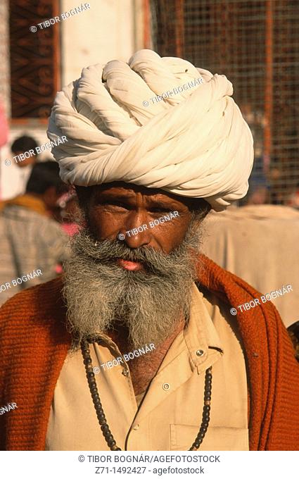 India, Rajasthan, Pushkar, man, portrait